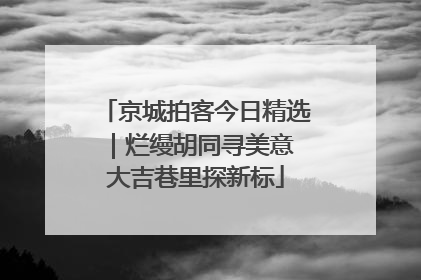京城拍客今日精选｜烂缦胡同寻美意 大吉巷里探新标