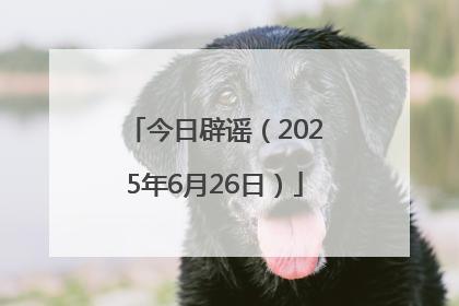 今日辟谣（2025年6月26日）