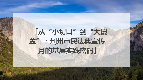 从“小切口”到“大覆盖”：荆州市民法典宣传月的基层实践密码
