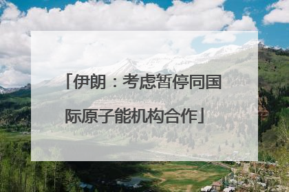 伊朗：考虑暂停同国际原子能机构合作