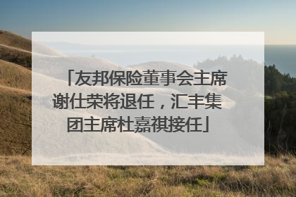 友邦保险董事会主席谢仕荣将退任，汇丰集团主席杜嘉祺接任