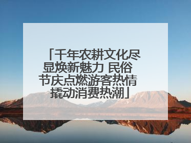 千年农耕文化尽显焕新魅力 民俗节庆点燃游客热情 撬动消费热潮