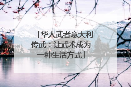华人武者意大利传武：让武术成为一种生活方式