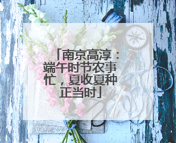 南京高淳：端午时节农事忙，夏收夏种正当时
