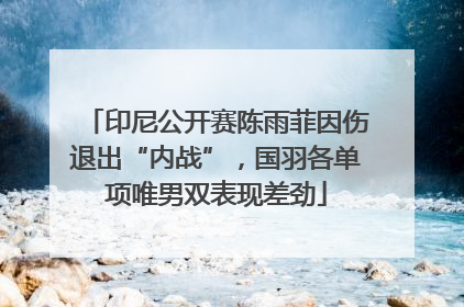 印尼公开赛陈雨菲因伤退出“内战”，国羽各单项唯男双表现差劲