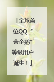 全球首位QQ“金企鹅”等级用户诞生！