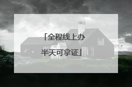 全程线上办 半天可拿证