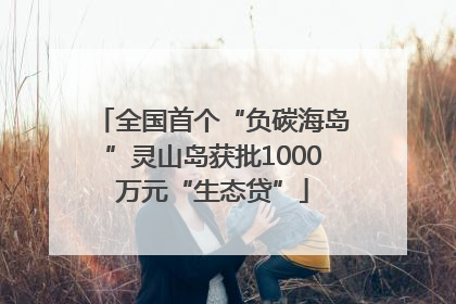 全国首个“负碳海岛”灵山岛获批1000万元“生态贷”