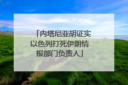 内塔尼亚胡证实以色列打死伊朗情报部门负责人