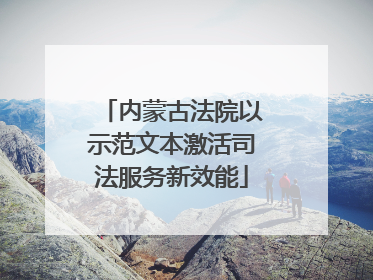 内蒙古法院以示范文本激活司法服务新效能