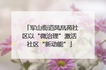 军山街道凤凰苑社区以“微治理”激活社区“新动能”