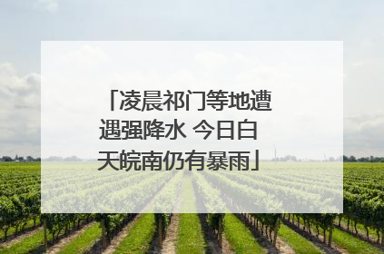 凌晨祁门等地遭遇强降水 今日白天皖南仍有暴雨