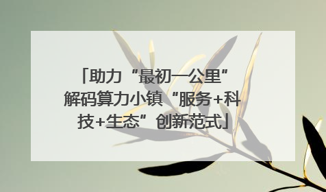 助力“最初一公里” 解码算力小镇“服务+科技+生态”创新范式