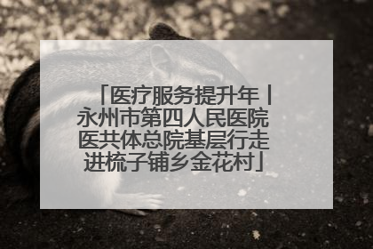医疗服务提升年丨永州市第四人民医院医共体总院基层行走进梳子铺乡金花村