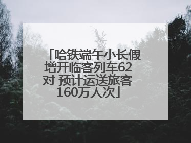 哈铁端午小长假增开临客列车62对 预计运送旅客160万人次