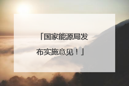 国家能源局发布实施意见！