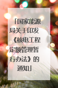 国家能源局关于印发《核电工程定额管理暂行办法》的通知
