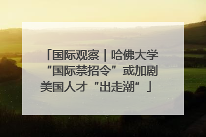 国际观察｜哈佛大学“国际禁招令”或加剧美国人才“出走潮”