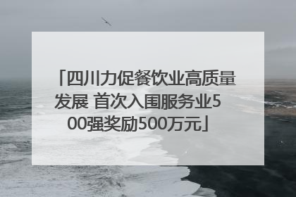 四川力促餐饮业高质量发展 首次入围服务业500强奖励500万元