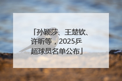 孙颖莎、王楚钦、许昕等，2025乒超球员名单公布