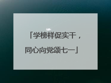 学榜样促实干，同心向党颂七一