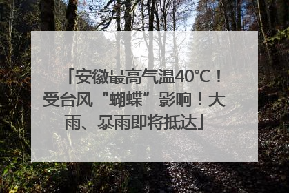 安徽最高气温40℃！受台风“蝴蝶”影响！大雨、暴雨即将抵达