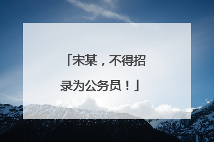 宋某，不得招录为公务员！