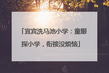 宜宾洗马池小学：童眼探小学，衔接没烦恼