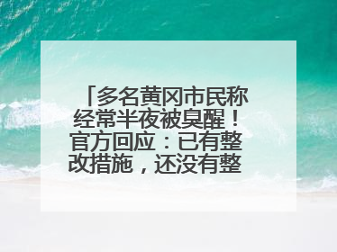 多名黄冈市民称经常半夜被臭醒！官方回应：已有整改措施，还没有整改情况