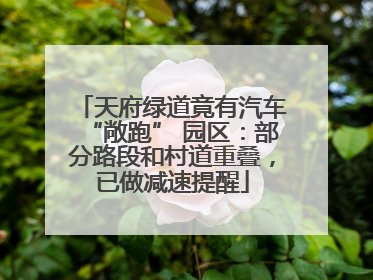 天府绿道竟有汽车“敞跑” 园区：部分路段和村道重叠，已做减速提醒