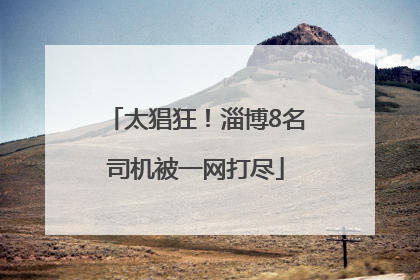 太猖狂！淄博8名司机被一网打尽