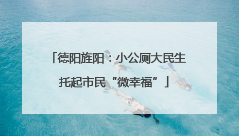 德阳旌阳：小公厕大民生 托起市民“微幸福”