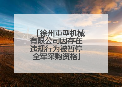 徐州重型机械有限公司因存在违规行为被暂停全军采购资格