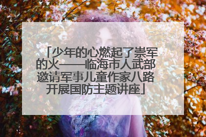少年的心燃起了崇军的火——临海市人武部邀请军事儿童作家八路开展国防主题讲座