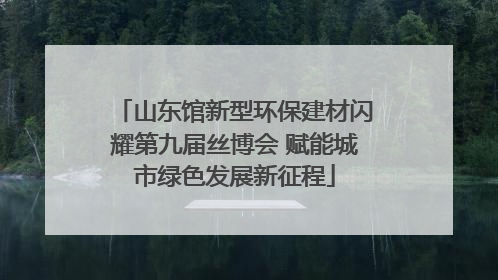山东馆新型环保建材闪耀第九届丝博会 赋能城市绿色发展新征程