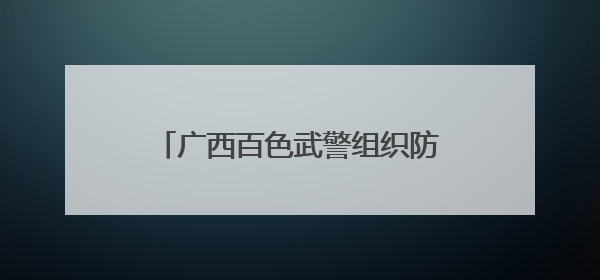 广西百色武警组织防汛救援训练 提高突发快速抢险救援能力