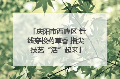庆阳市西峰区 针线穿梭药草香 指尖技艺“活”起来