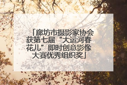 廊坊市摄影家协会获第七届“大运河春花儿”即时创意影像大赛优秀组织奖