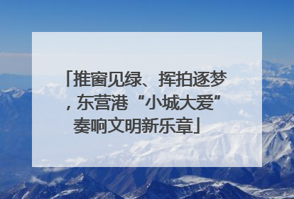 推窗见绿、挥拍逐梦，东营港“小城大爱”奏响文明新乐章
