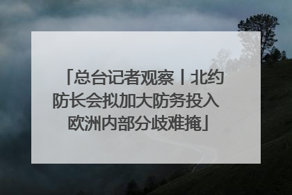 总台记者观察丨北约防长会拟加大防务投入 欧洲内部分歧难掩