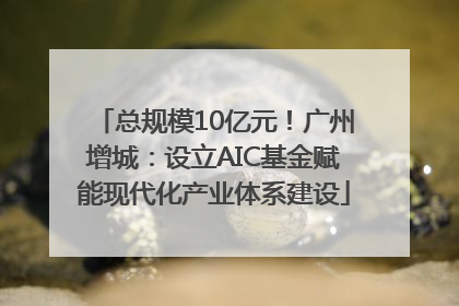 总规模10亿元！广州增城：设立AIC基金赋能现代化产业体系建设