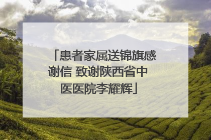 患者家属送锦旗感谢信 致谢陕西省中医医院李耀辉