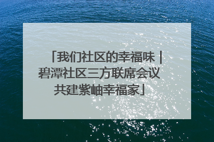 我们社区的幸福味｜碧潭社区三方联席会议共建紫岫幸福家