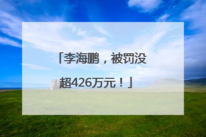 李海鹏，被罚没超426万元！