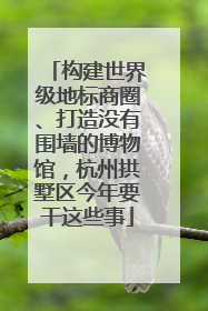 构建世界级地标商圈、打造没有围墙的博物馆，杭州拱墅区今年要干这些事