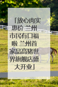 放心肉实惠价 兰州市民有口福啦 兰州首家品高猪世界旗舰店盛大开业