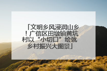 文明乡风浸润山乡！广信区田墩镇黄坑村以“小切口”绘就乡村振兴大图景