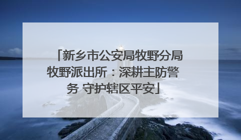 新乡市公安局牧野分局牧野派出所：深耕主防警务 守护辖区平安