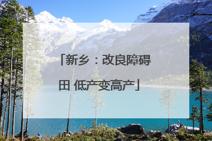 新乡：改良障碍田 低产变高产