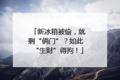 新冰箱被偷，就剩“俩门”？如此“生财”得拘！